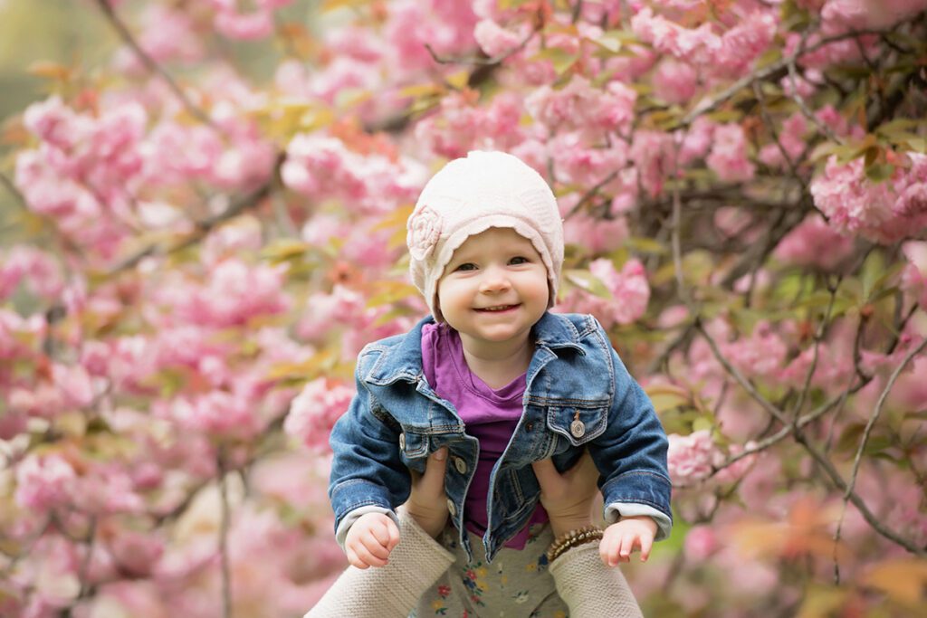 A Little Girl Portrait in a Denim Jacket
