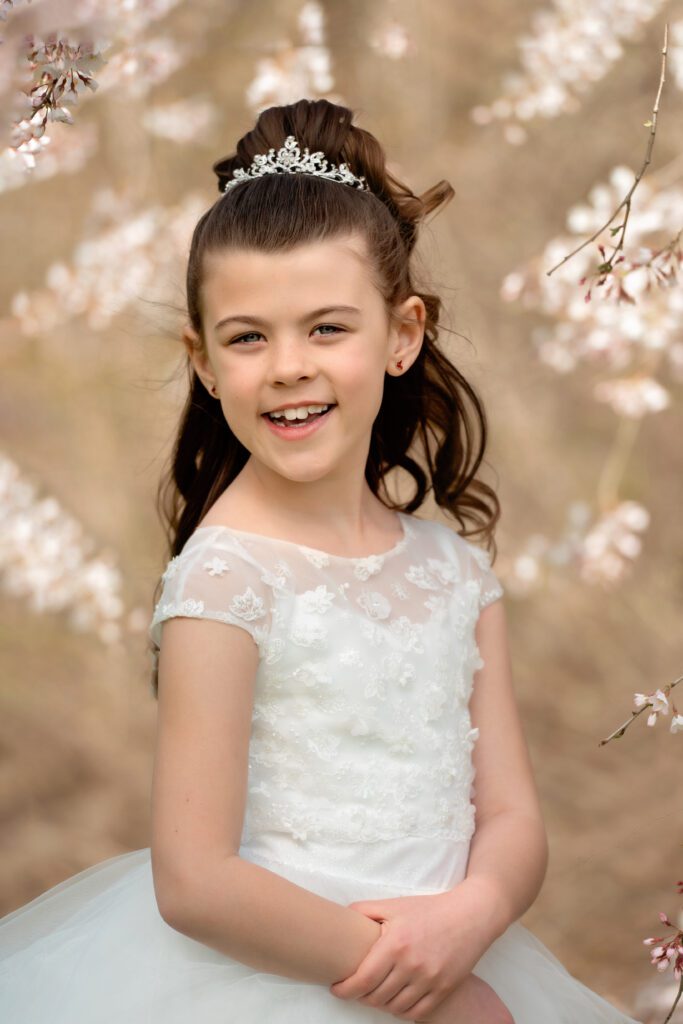 First Communion Portrait of girl in New Jersey